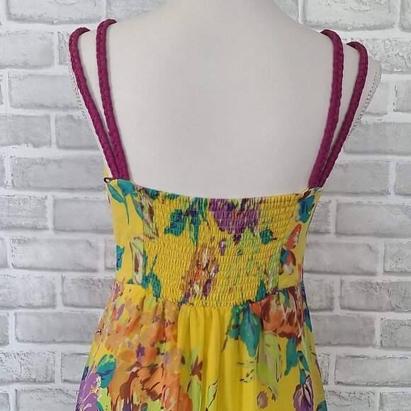 Soft Surroundings Floral Chiffon Maxi Dress Beach Resort Spring Summer S P - Picture 4 of 9